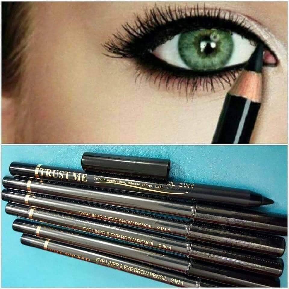Trust Me Eyeliner & Eyebrow Pencil , 2 IN 1 - Black