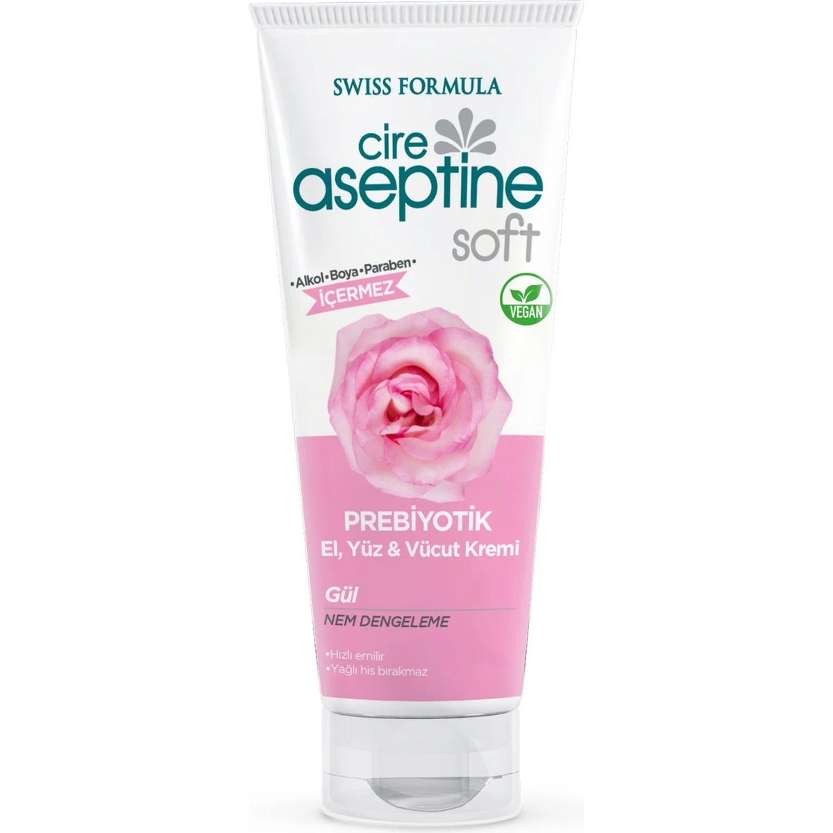 Cire Aseptine Rose Prebiotic Hand, Face & Body Cream – Moisture Balancing – Vegan – Made in Turkey – 75ml