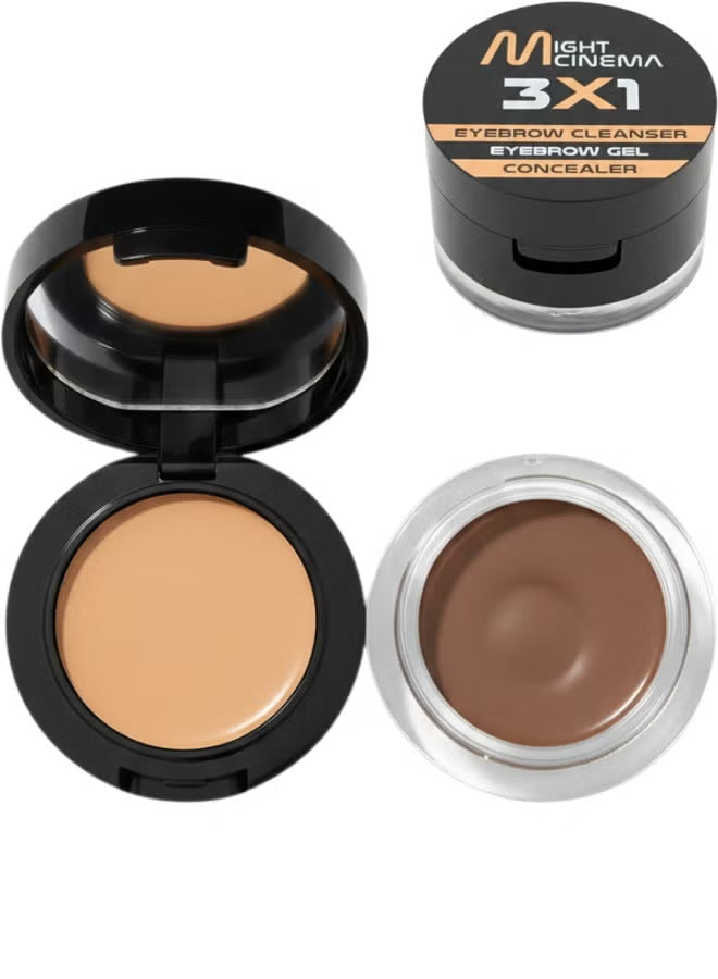 Might Cinema 3 X 1 Eyebrow Cleanser & Eyebrow Gel & Concealer (102)