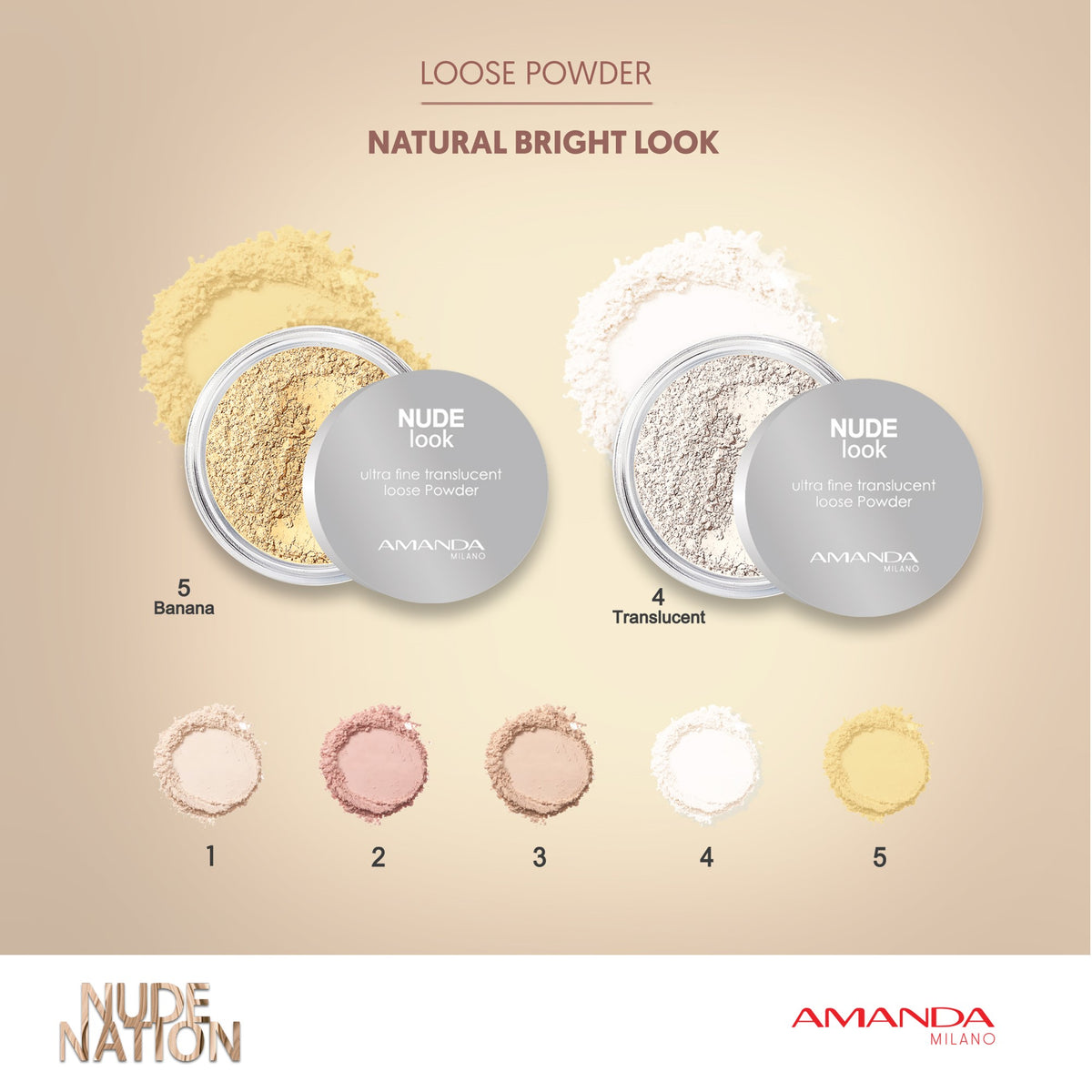 05,, Amanda Milano Llluminating Fixing Powder- Loose Powder Banana