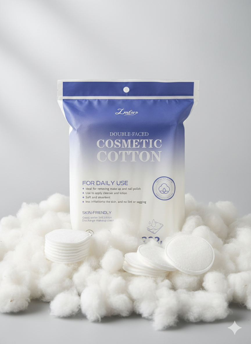 Double Faced Cosmetic Cotton Pads – Makeup & Nail Polish Remover – 222 Pads