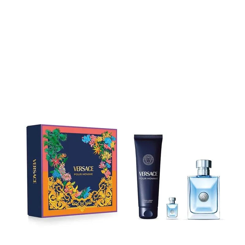 Pour Homme by Versace for Men - Eau de Toilette - Set (100ml + 5ml + 150ml Shower Gel)