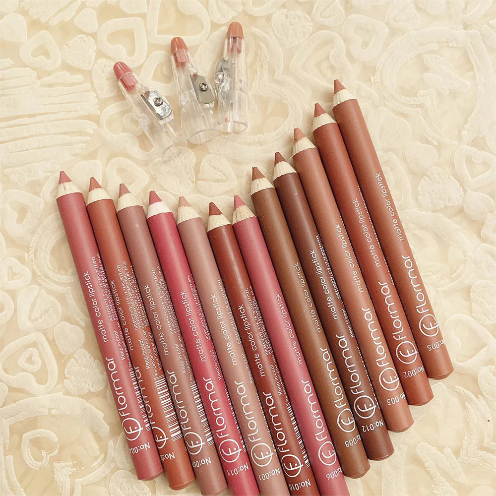 (Made in China) Generic 12 Colors Clear Lipstick Pencil Set - Rouge