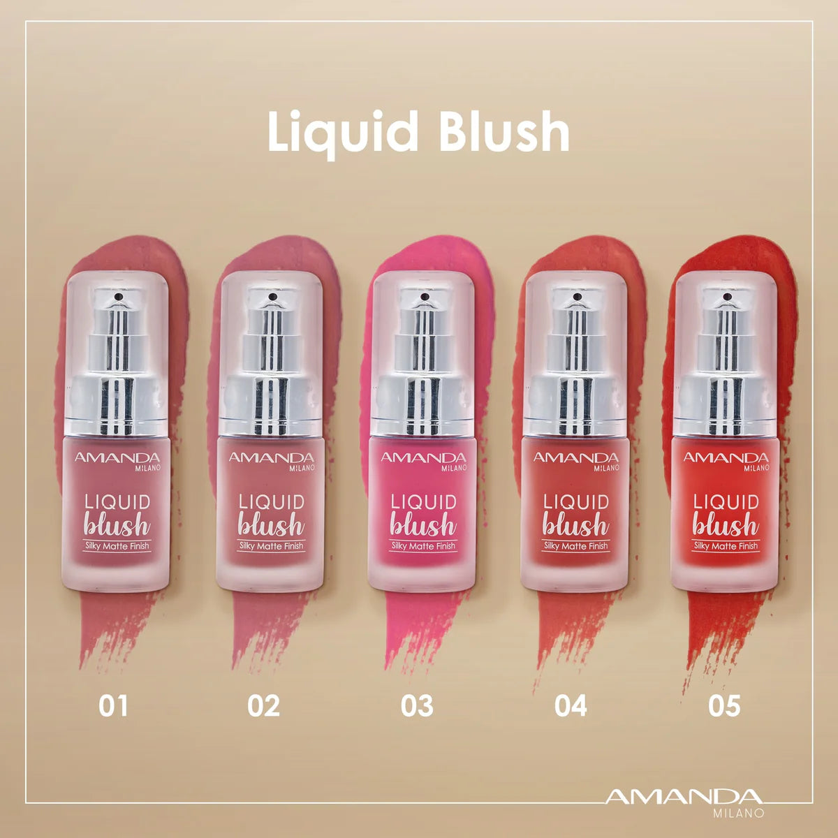 5 - Amanda Milano Liquid Blusher, Shade Number