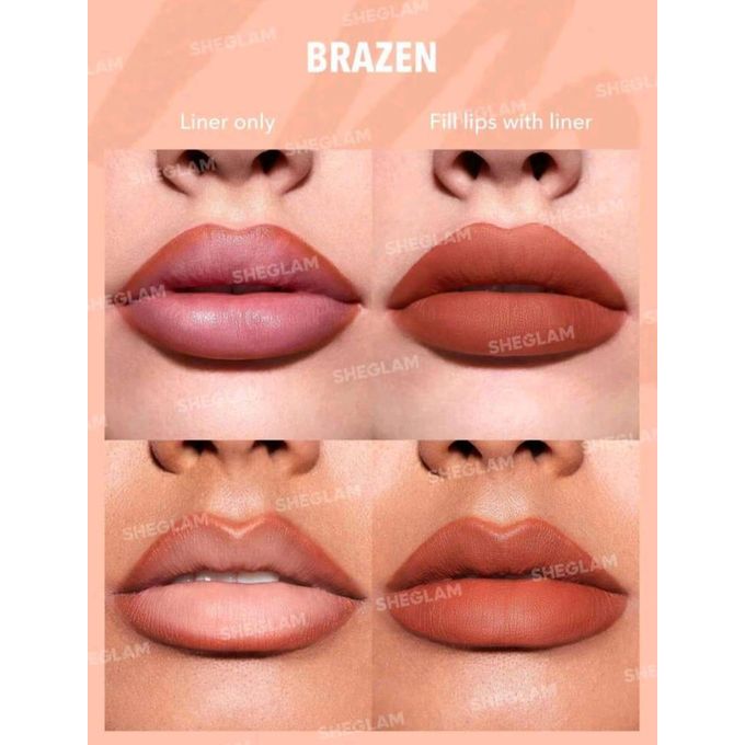 SHEGLAM Matte Lip Liner Set – Au Naturel | Long-Lasting, Smooth & Cruelty-Free (3 Pcs)