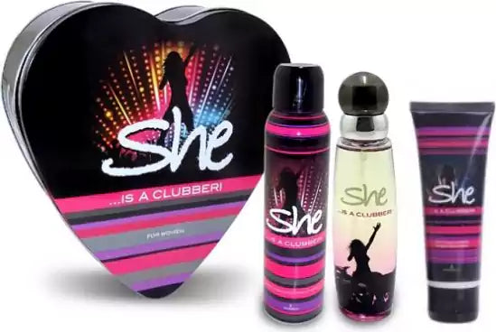 She Is Clubber Gift Set For Women - EDT 50ml - With Deodorant & Body Lotion