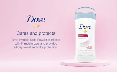 Dove Powder Moisturizers Deodorant Stick,Powder,For All Day Underarm Sweat&Odor Protection
