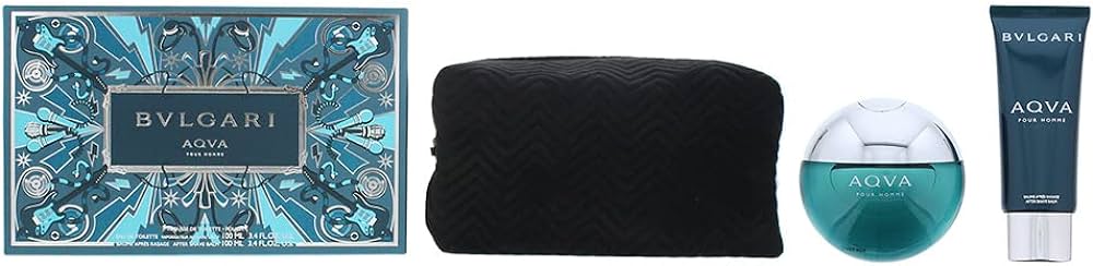 Bvlgari Aqva Pour Homme Gift Set -EDT 100 Ml, 100 Ml After Shave Balm And Pouch