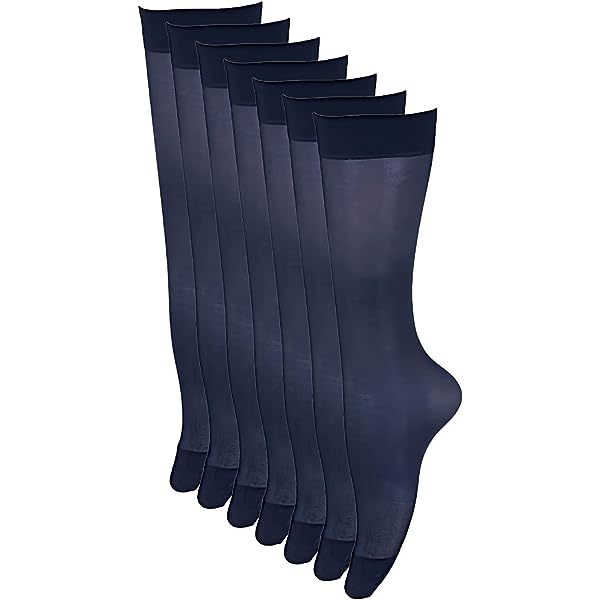 Silvy Pack Of 6 Pairs Of Silvy Knee High Stretch Socks - Navy
