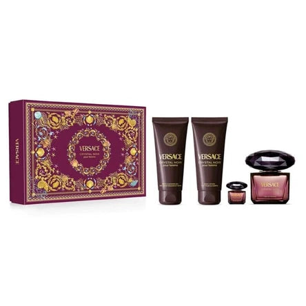 Crystal Noir Gift Set by Versace for Women - Eau de Parfum - Set (90ml + 5ml + 100ml Shower Gel + 100ml Body Lotion)