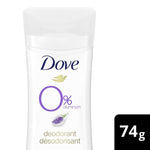 Dove 0% Aluminum Free Lavender & Vanilla Scent Deodorant Stick - 74gm