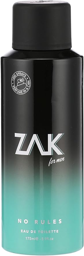 Zak No Rules Perfume Spray for Men - Eau De Toilette- 175ml