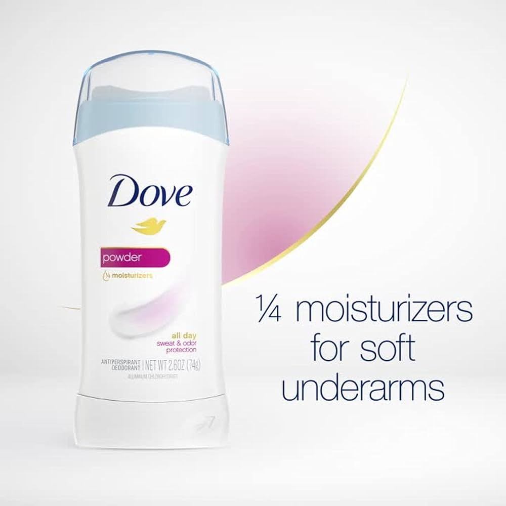 Dove Powder Moisturizers Deodorant Stick,Powder,For All Day Underarm Sweat&Odor Protection