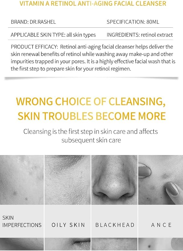 Dr. Rashel Vitamin A Retinol Anti-Aging Facial Cleanser - 80ml