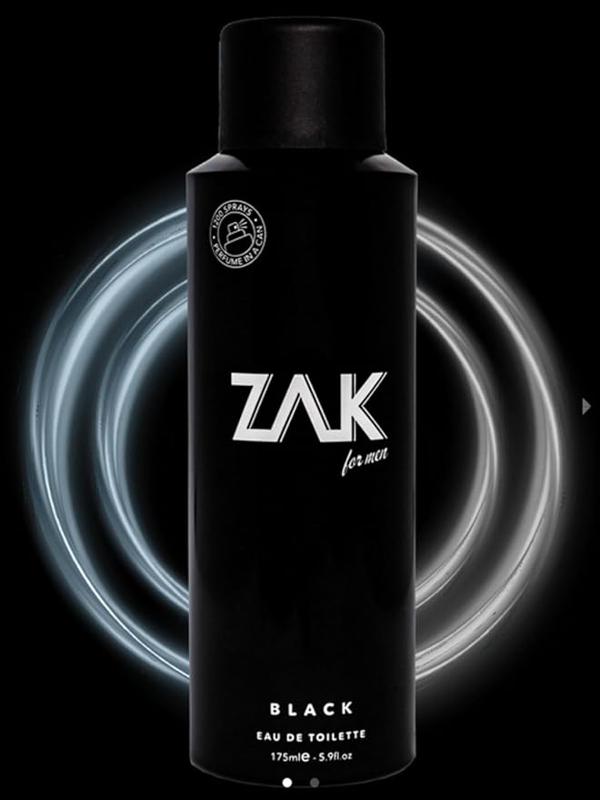 Zak Black Perfume Spray for Men - Eau De Toilette- 175ml