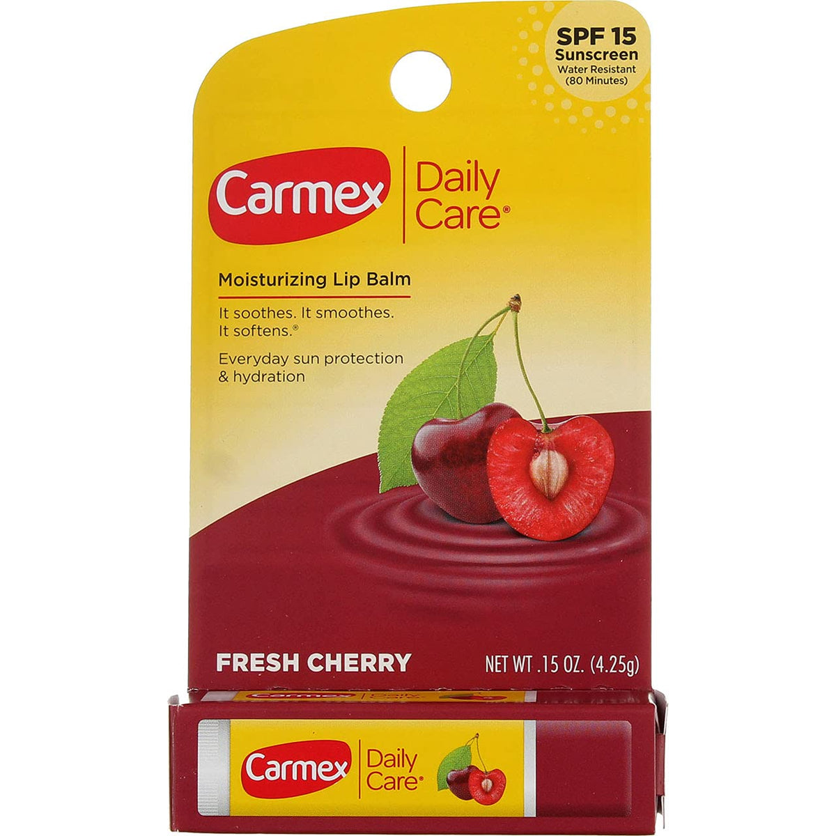 Carmex Moisturizing Lip Balm Fresh Cherry,4.25gm - مرطب الشفاه المرطب من كارمكس بالكرز المنعش، 4.25 جم