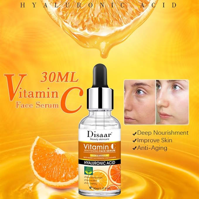 Disaar Beauty Hyaluronic Acid & Vitamin C Whitening Face Serum - 30ml