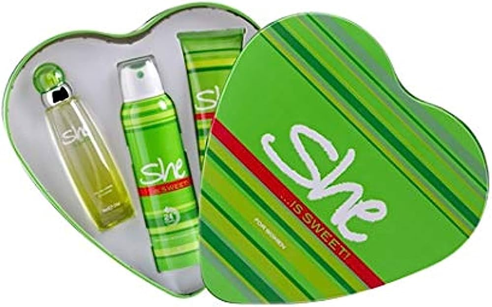She Is Sweet Heart 3 Pieces Gift Sets Women With Perfume/Deodorant & Body Lotion