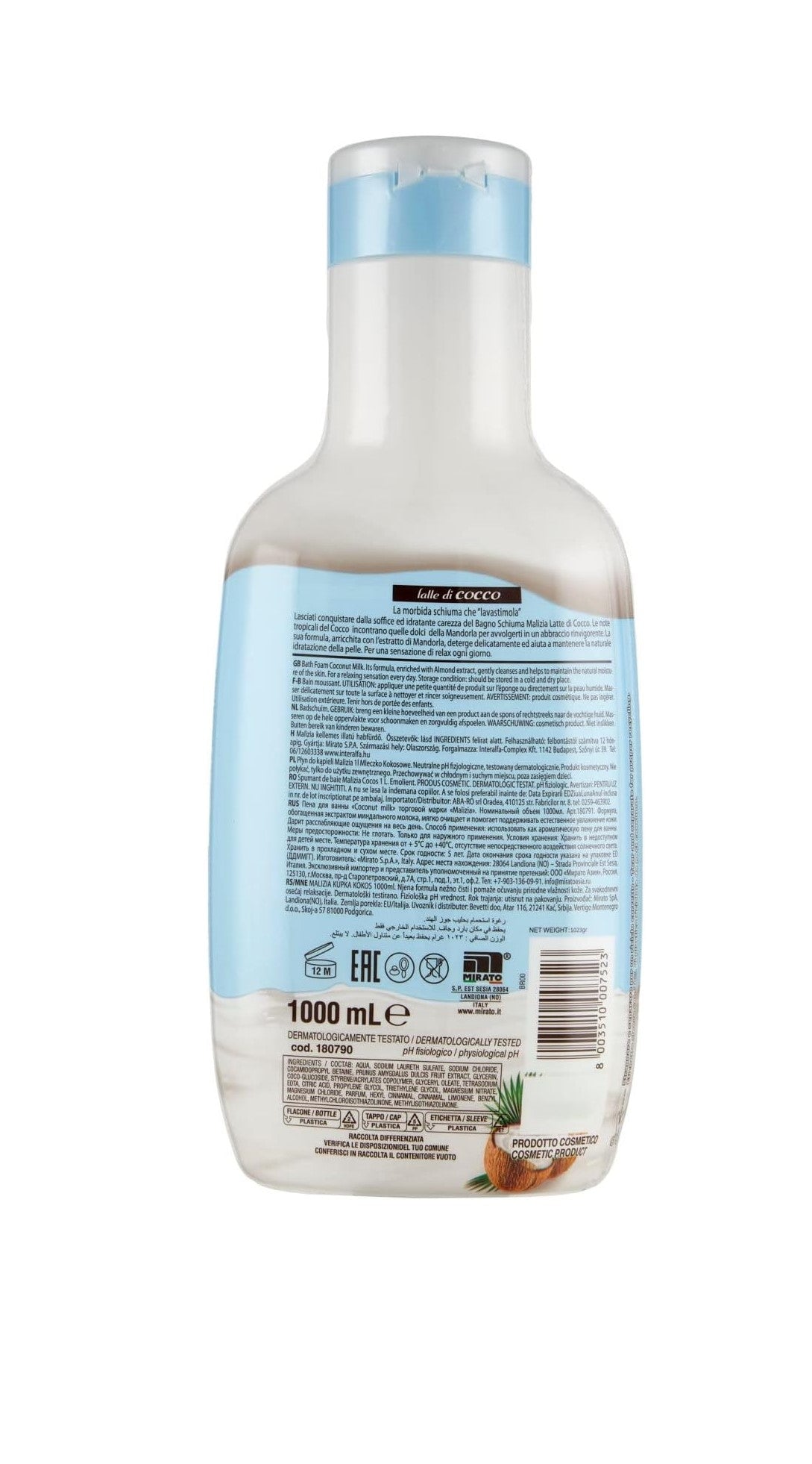 Malizia Bath-Foam - Cocco Coconut Milk -1000ml