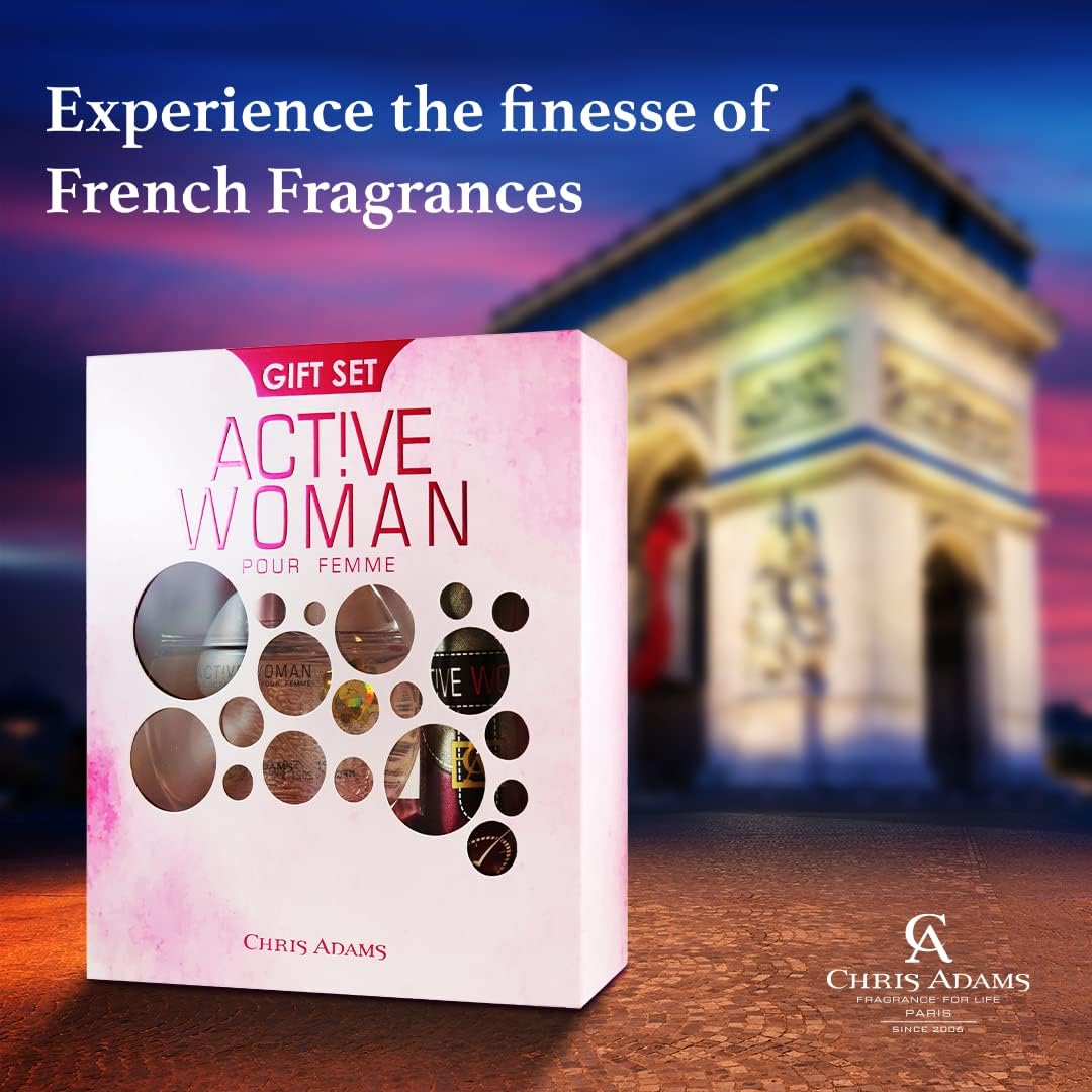 Active Woman Gift Set by Chris Adams - Eau de Parfum - (100ml EDP + Deodorant 200ml)