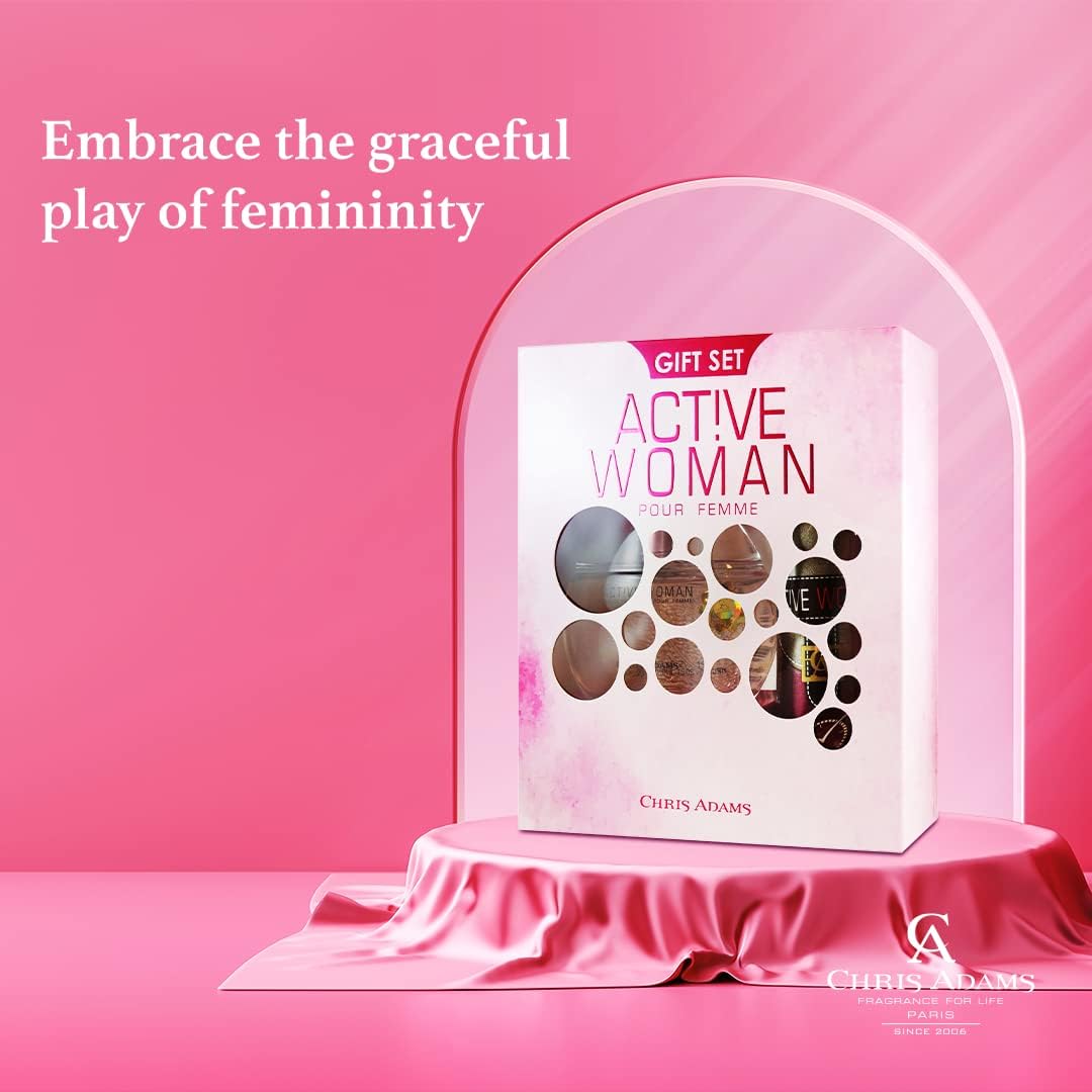 Active Woman Gift Set by Chris Adams - Eau de Parfum - (100ml EDP + Deodorant 200ml)
