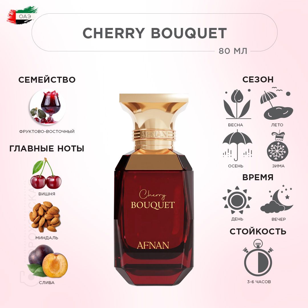 Afnan Cherry Bouquet for Women - Eau De Parfum - 80ml
