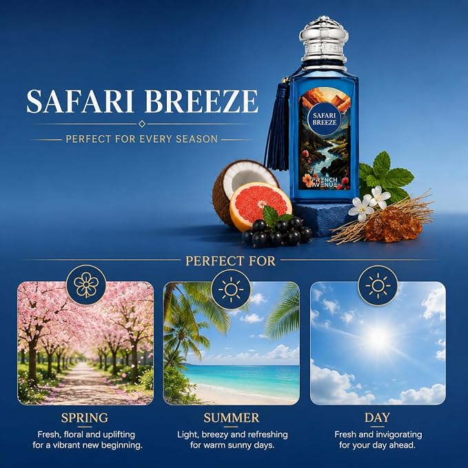 Safari Breeze by French Avenue for Unisex - Extrait de Parfum - 100ml