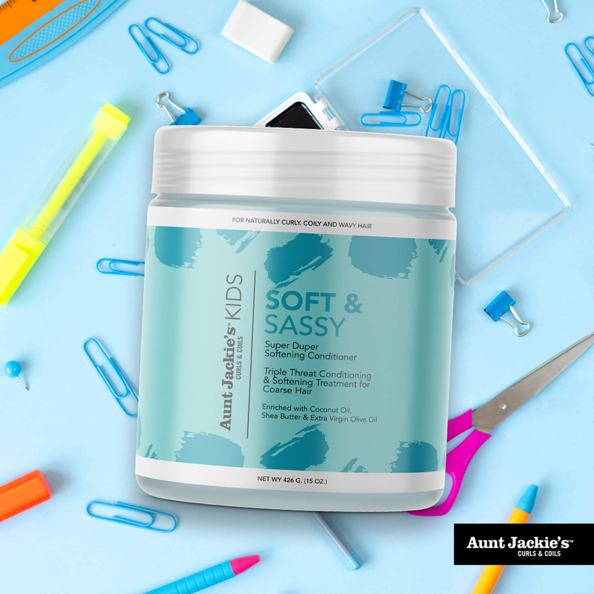 بلسم تنعيم الشعر SOFT & SASSY Super Duper من Aunt Jackie's Kids - 426 جم