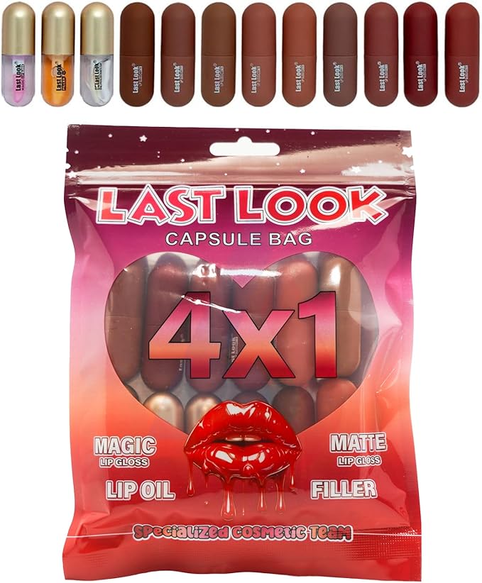 Might Cinema Last Look Capsule Bag 4 X 1 (Magic Lip Gloss + Lip Oil + Matte Lip Gloss + Filler)