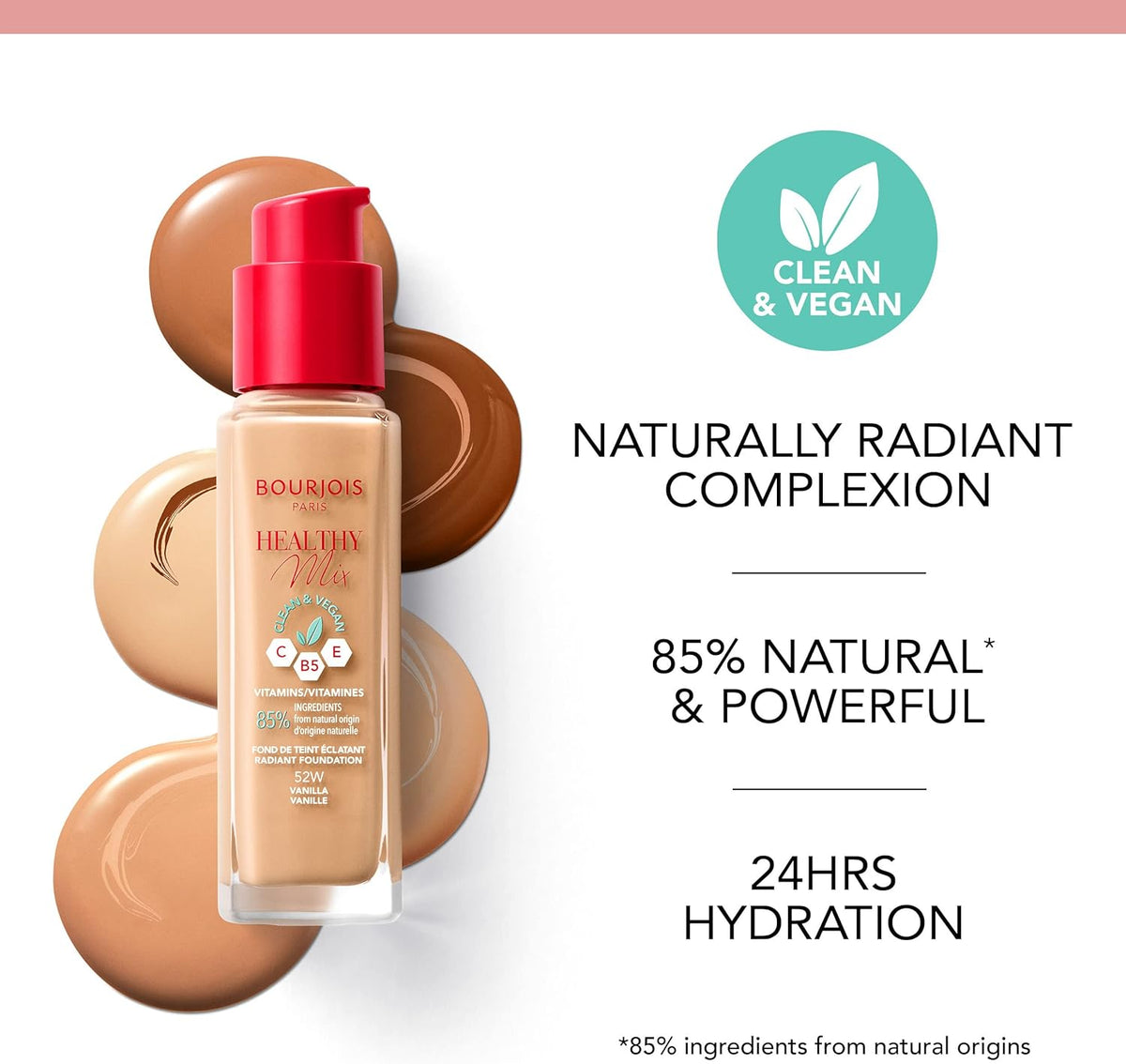 Bourjois Healthy Mix Clean & Vegan Foundation- 51W Light Vanilla - 30ml