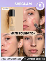 (Sand) Sheglam Matte Foundation Long lasting Breatheable - 30ml