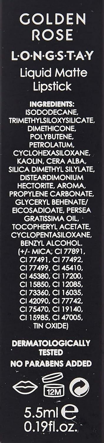 أحمر شفاه سائل مطفي يدوم طويلاً من جولدن روز كيس بروف - 27