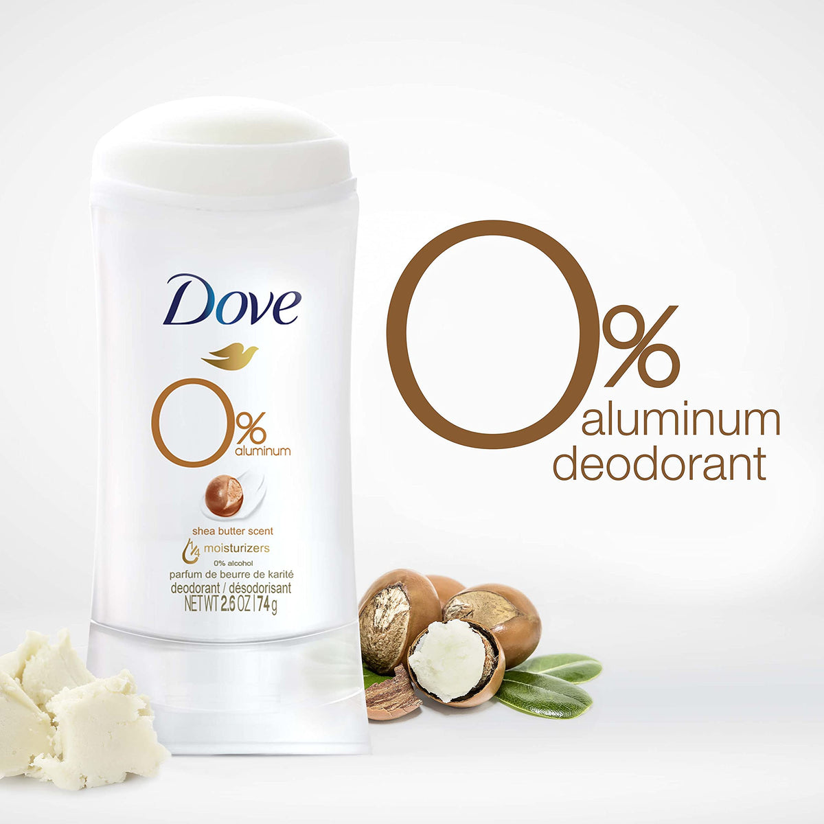 Dove 0% Aluminum Free Shea Butter Scent Deodorant Stick -74gm