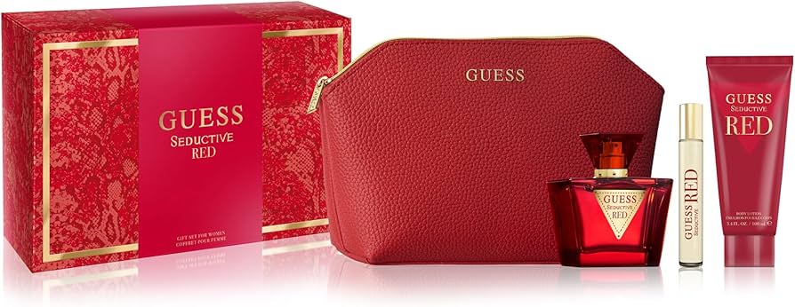 Guess Seductive Red for Women Gift Set - EDT - 4 Pieces (75ml EDT + 15ml EDT + Body Lotion + Pouch)