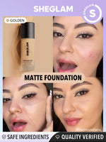 (Golden) Sheglam Matte Foundation Long lasting Breatheable - 30ml