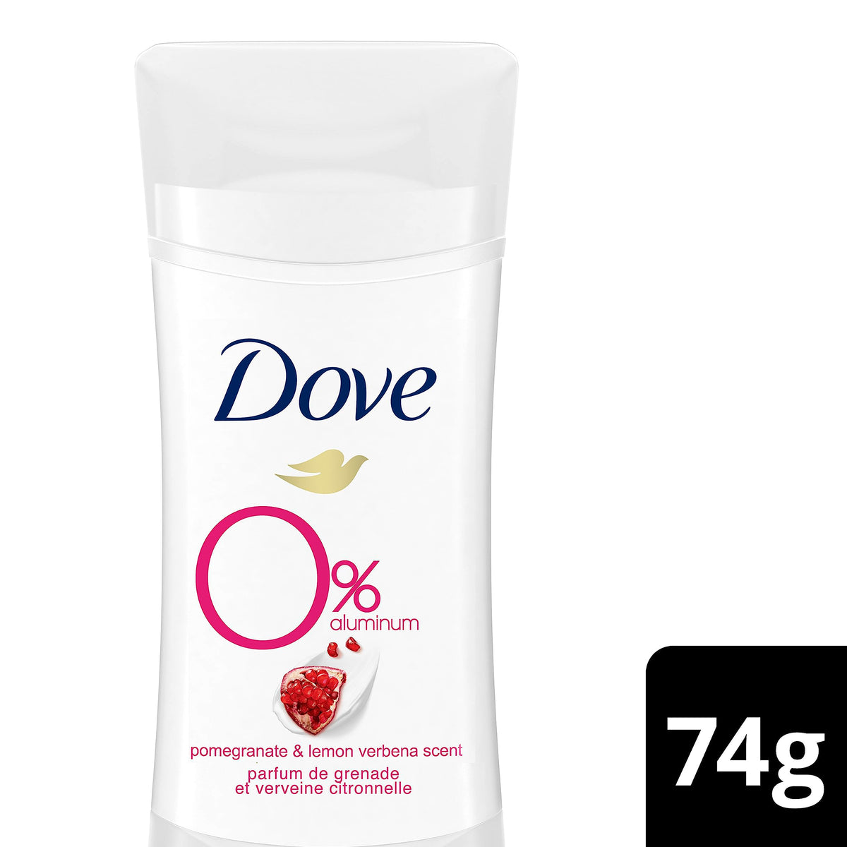 Dove 0% Aluminum Free Deodorant Pormegranate&Lemon Verbena Scent-74gm