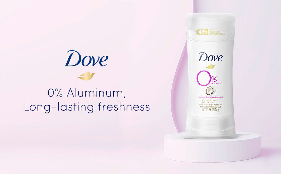 Dove 0% Aluminum Free Coconut & Pink Jasmine Scent Deodorant Stick-74gm