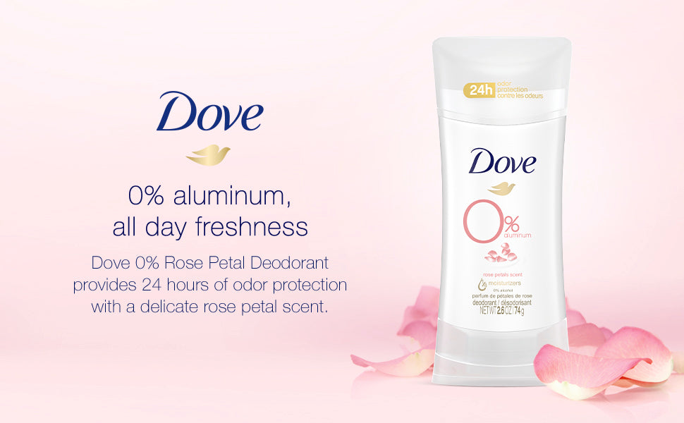 مزيل العرق دوف 0% خالي من الألومنيوم برائحة بتلات الورد - 74 جم