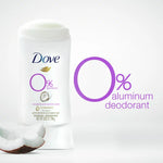 Dove 0% Aluminum Free Coconut & Pink Jasmine Scent Deodorant Stick-74gm
