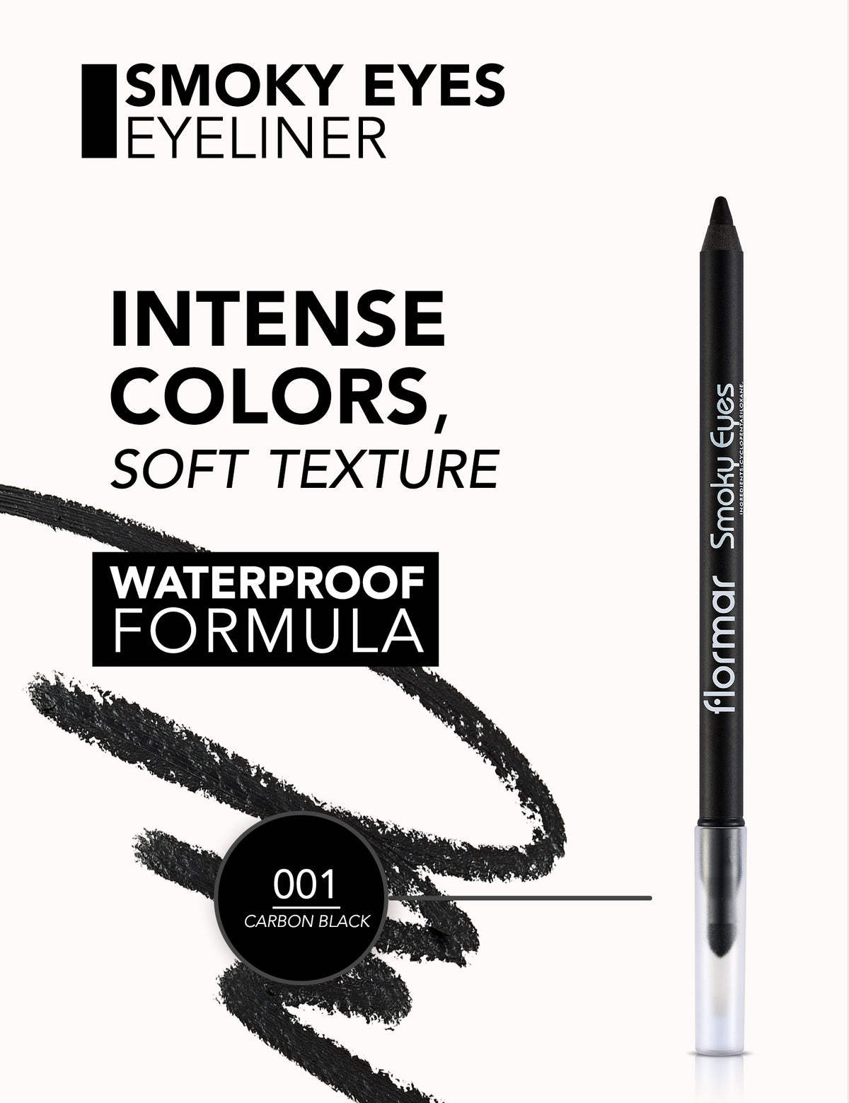 Flormar Smoky Eyes Waterproof Eyeliner - Black