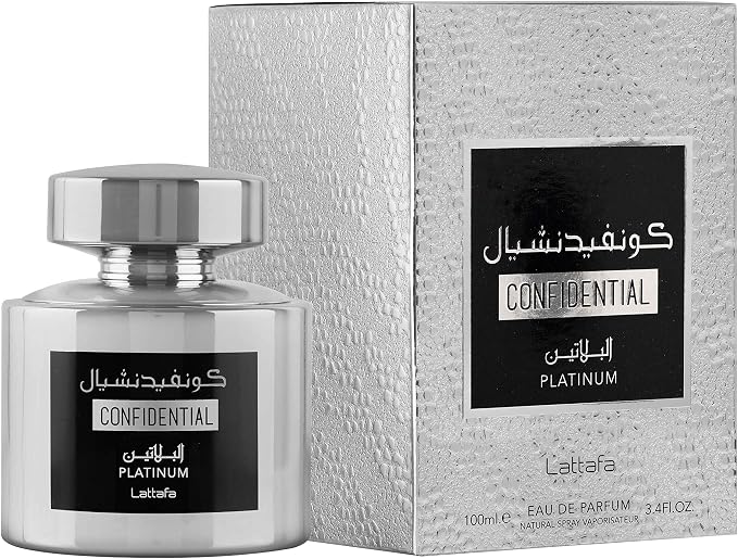 Confidential Platinum by Lattafa for Men - Eau de Parfum - 100ml