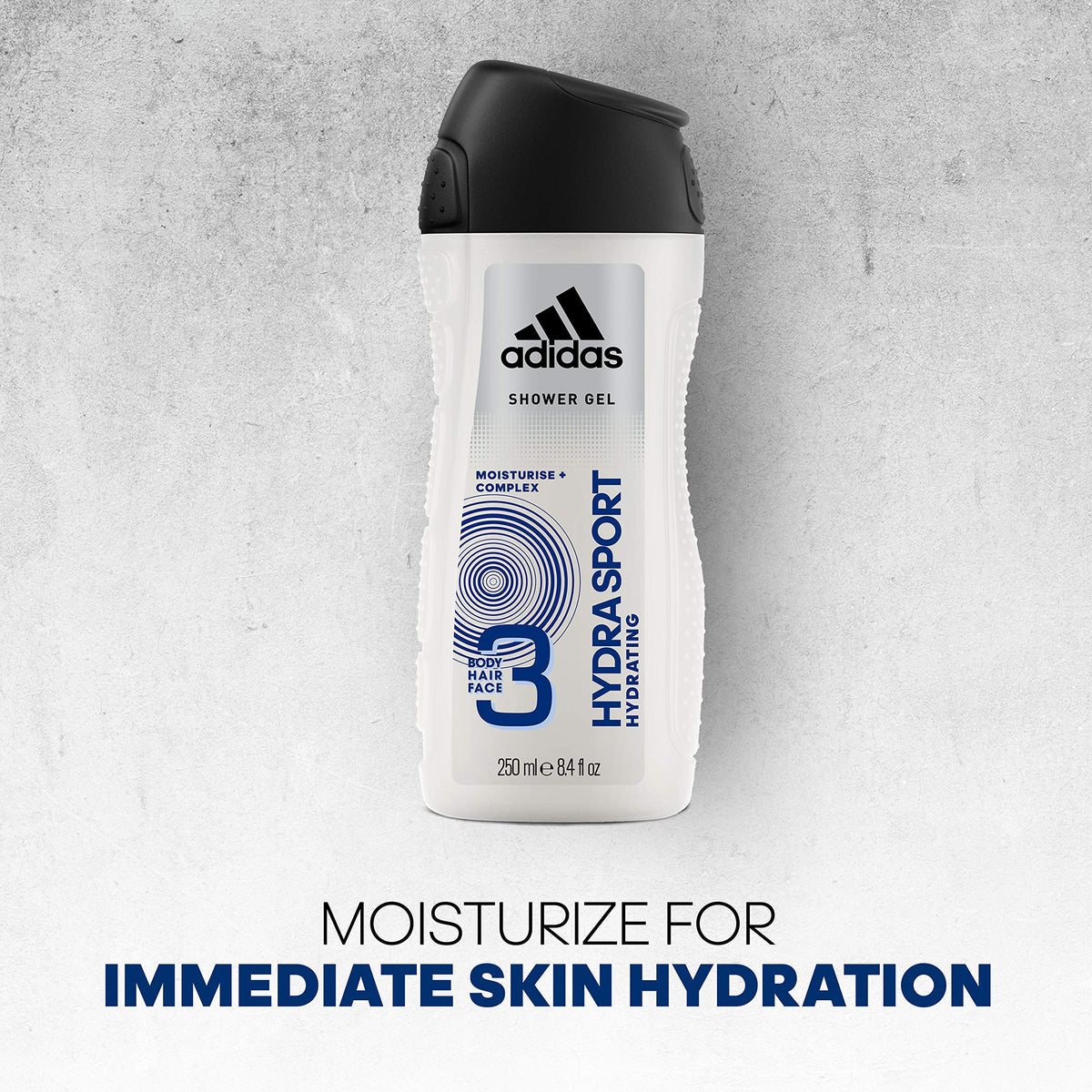 Adidas Hydra Sport Shower Gel for Men, 3 in 1 Body , Hair , Face - 250ml