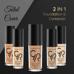 كريم أساس وخافي عيوب 2 في 1 من جولدن روز بتغطية كاملة SPF15 - 04 بيج