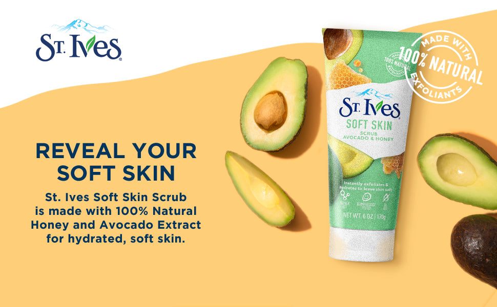 ST.Ives Soft Skin Avocado & Honey Face Scrub - 170gm