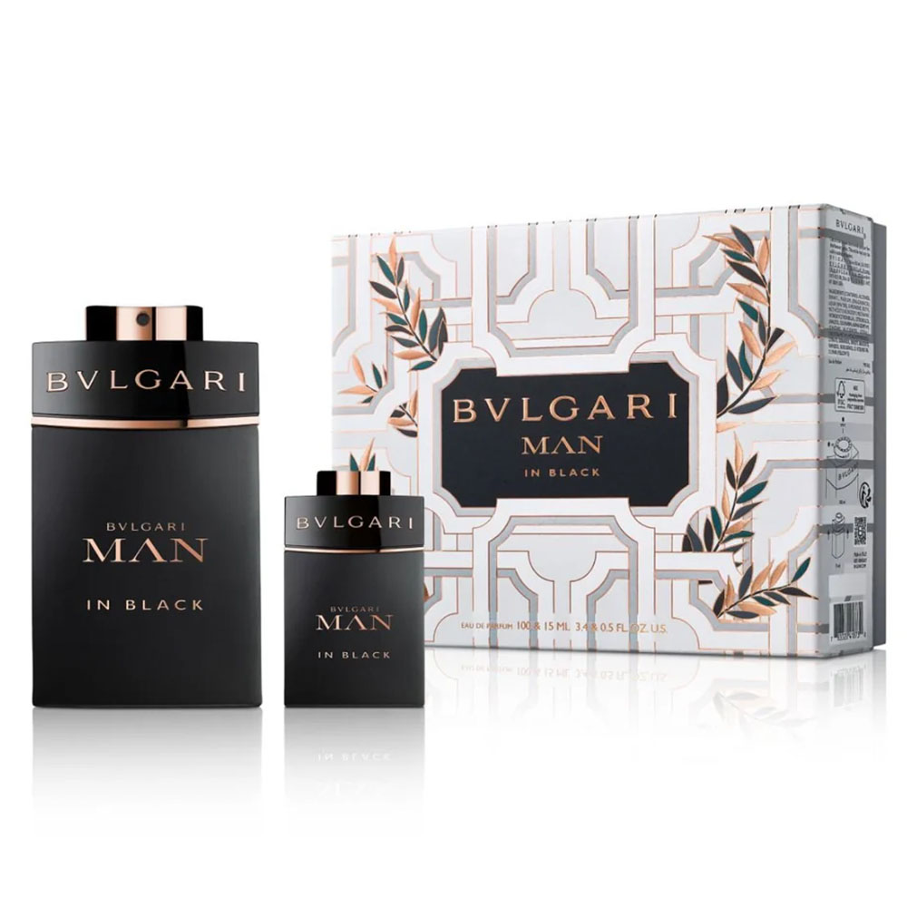BVLGARI Man In Black for Men - Eau de Parfum - Gift Set 2 Pcs (100ml EDP + 15ml EDP)