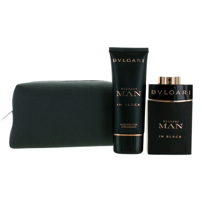 Bvlgari Man in Black Gift Set Parfum 100 ml + Aftershave Balm 100 ml + Pouche