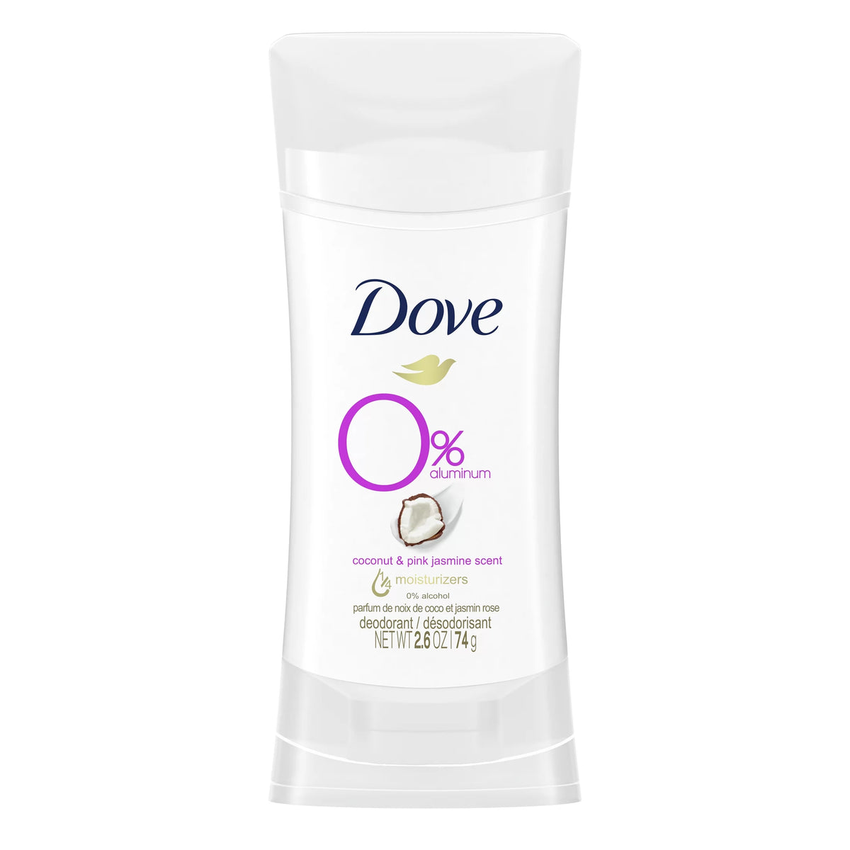 Dove 0% Aluminum Free Coconut & Pink Jasmine Scent Deodorant Stick-74gm