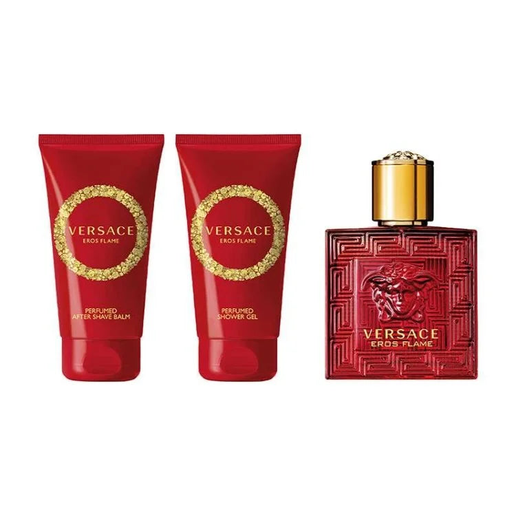 Eros Flame Versace for Men - ( Gift Set ) 50ML -EDP- After Shave 50ML- Shower Gel 50ML