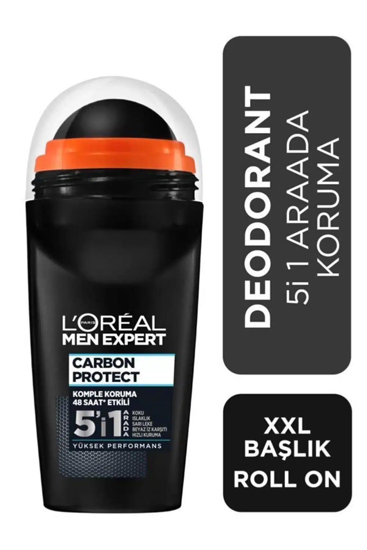 L'oreal XXL Carbon Protect Total Protection 5 in 1 48H Deodorant Roll on | High Performance Active- 50ml