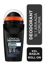 L'oreal XXL Carbon Protect Total Protection 5 in 1 48H Deodorant Roll on | High Performance Active- 50ml